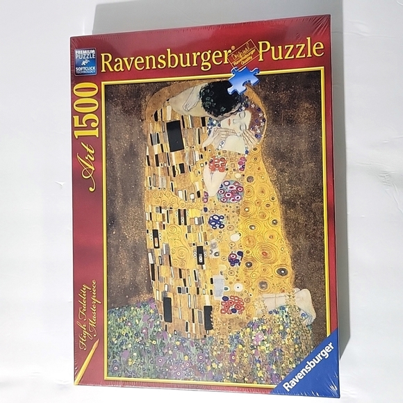 Jigsaw Puzzle Ravensburger 1500 Masterpiece Artwork The Kiss